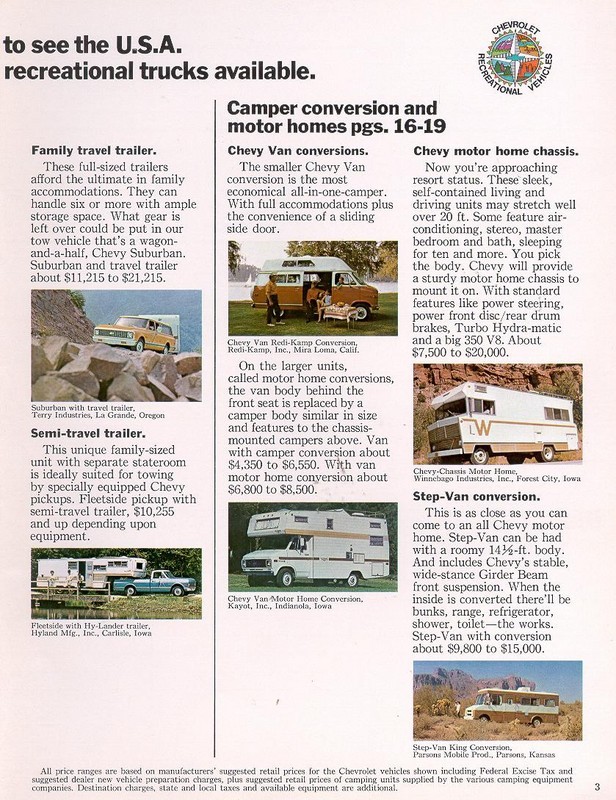 1972 Chevrolet Recreation Vehicles Brochure Page 12
